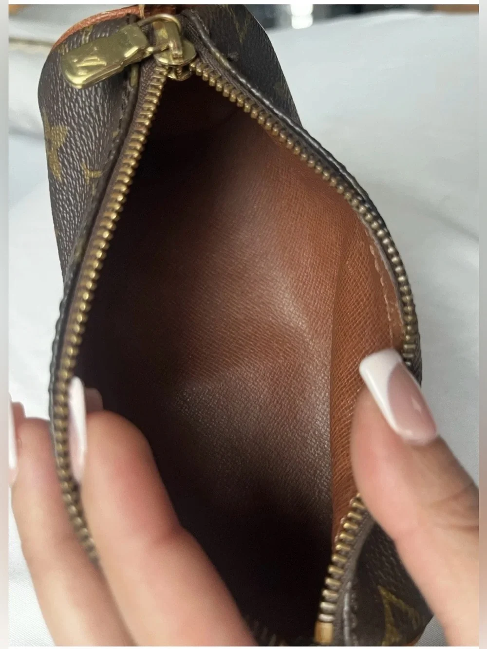 Louis Vuitton Monogram Papillon Pouch Brown authenticity certificate attached